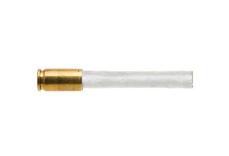 Cigarette with bullet casing filter - smoking kills conceptの写真素材