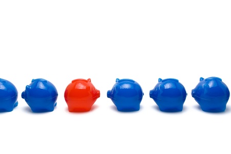 Illustrative concept of swimming against the currentの写真素材