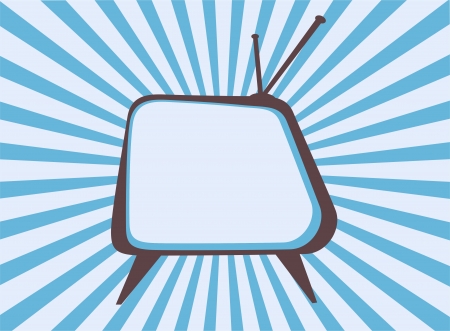 Retro television set with sunburst backgroundの写真素材