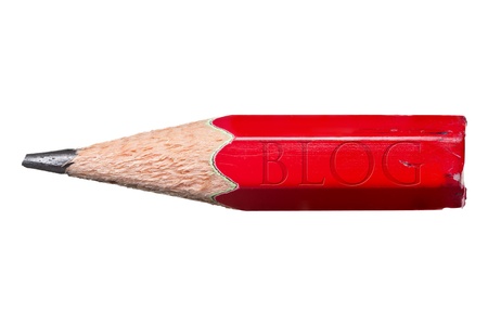 Close up of pencil with engraved text  blog の写真素材