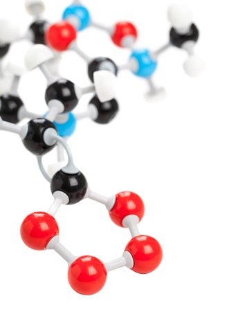 Close up of chemical molecule model isolated on white backgroundの写真素材