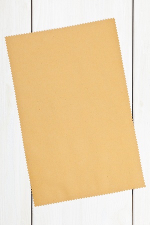 Empty paper for recipe on kitchen tableの写真素材