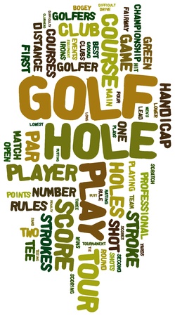 Golf sports based terms word cloud tagsの写真素材