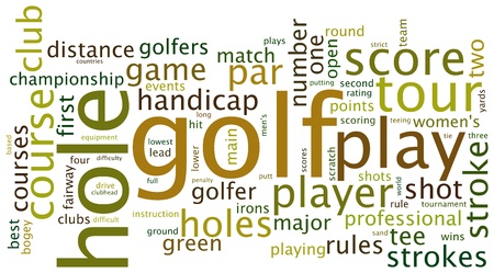 Golf sports based terms word cloud tagsの写真素材