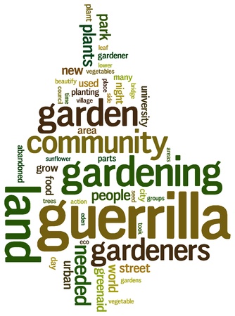 Urban or guerrilla gardening based terms word cloud tagsの写真素材