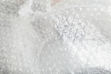 Crumpled heap of used bubble plastic