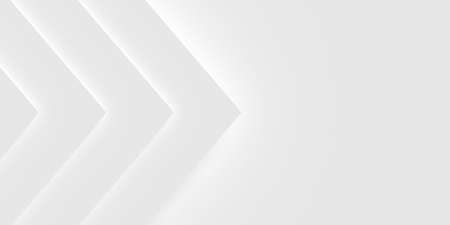 Modern minimal white stacked triangle geometrical pattern background edge border flat lay top view from above, 3D illustrationの写真素材