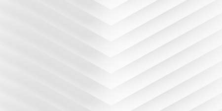 Modern minimal white overlay shifted triangle geometrical pattern background flat lay top view from above, 3D illustrationの写真素材