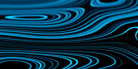 Abstract blue futuristic lines technology network background template, 3D illustration