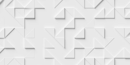 Random shifted sparse offset abstract white polygon geometrical triangles pattern background...
