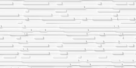 Random offset binary white lines array geometrical white background wallpaper banner pattern, 3D illustrationの写真素材