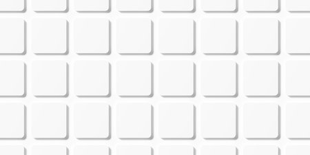 Grid of rounded offset white cube boxes or block background wallpaper banner, 3D illustrationの写真素材