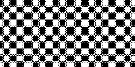 Abstract modern minimal black and white monochrome geometry checker pattern with inverted double edges texture backgroundの写真素材