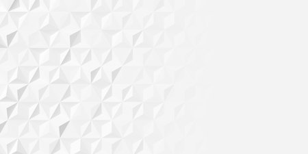 Randomly transformed white triangles background wallpaper banner fade out with copy space, 3D illustrationの写真素材