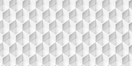 Modern minimal white hollow cubes or blocks steps geometry pattern background isometric view, 3D illustrationの写真素材