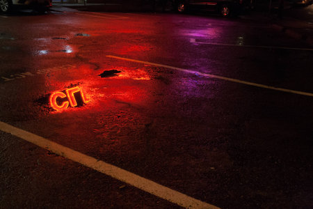 Wet reflections  Seattle, Washington - 2015の写真素材