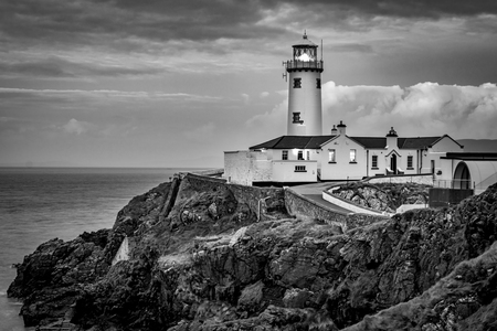 This is a picture of Fanad light house on the north coast of Donegal Ireland.  This was taken just before sunsetの写真素材