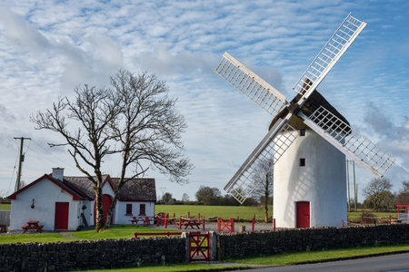 Elphin, Ireland -Feb 23, 2020: The old Windmill at Elphin in Ireland