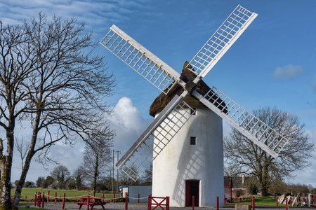 Elphin, Ireland -Feb 23, 2020: The old Windmill at Elphin in Irelandのeditorial素材