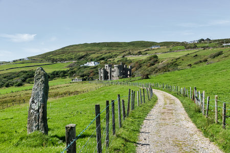 Clifden, Ireland- Jul 20, 2020: The ruins of Clifden Castle  in County Galway, Irelandのeditorial素材