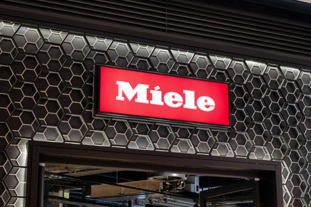 Edinburgh, Scotland- Nov 21, 2021:  The sign for Miele store in Edinburgh.のeditorial素材