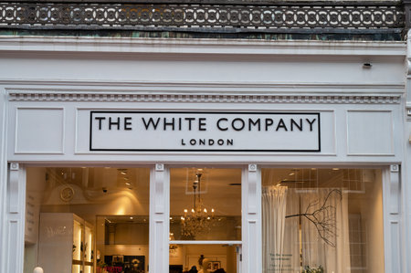 Edinburgh, Scotland- Nov 21, 2021:  The sign for The White Company store in Edinburgh.