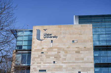 Belfast, UK- Feb 21, 2022:Ulster Univisity in Belfast Northern Ireland.のeditorial素材