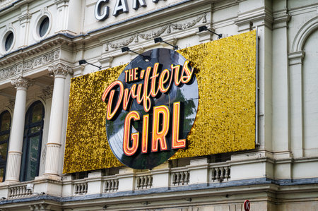 London, UK- May 3, 2022: The sign for the Drifters Girl Musical in London