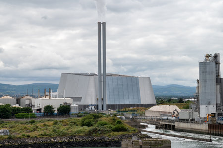 Dublin, Ireland- July 7, 2022: Poolbeg combined cycle gas turbine (CCGT) in Dublin Irelandのeditorial素材