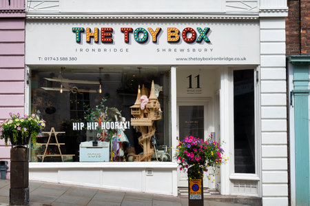 Shrewsbury, UK-  July 14, 2022: The Toy Box store in Shrewsbury, Engalnd.のeditorial素材