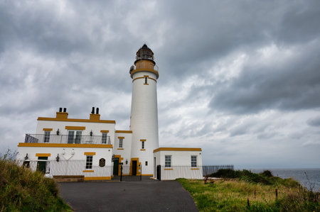 Girvan, UK- Sept 11, 2022: The Turnberry Lightouse on Scotlands west coast.のeditorial素材