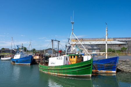 Ardglass, UK- Jun 23, 2023: Boats docked at Ardglass Marian in Northern Ireland