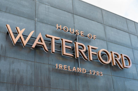 Waterford, Ireland- July 17, 2023: The sign for the House of Waterford Crystal  in Waterford Irelandのeditorial素材