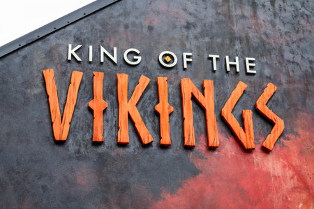 Waterford, Ireland- July 17, 2023: The sign to the King of the Vikings Virtual Reality Experience in Waterfordのeditorial素材