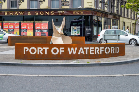 Waterford, Ireland- July 17, 2023: The Port of Waterford sign.のeditorial素材