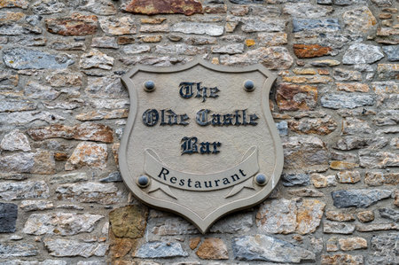 Donegal Town, Ireland- July 19, 2023: The sign for The Olde Castle Bar in Donegal Townのeditorial素材