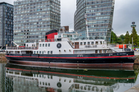 Liverpool, UK- July 18, 2025; The Daffodil Boat at Albert Dock in the city of Liverpool.のeditorial素材