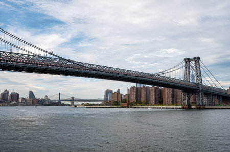New York, USA- Oct 15, 2025;  East side of the Manhattan Bridge near Dumbo