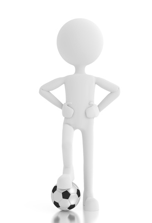 3d person soccer player with a ball.の写真素材