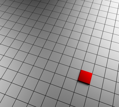 Standing out of the crowd. 3d metal cubes.の写真素材