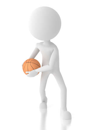 3d person basketball player with a ballの写真素材