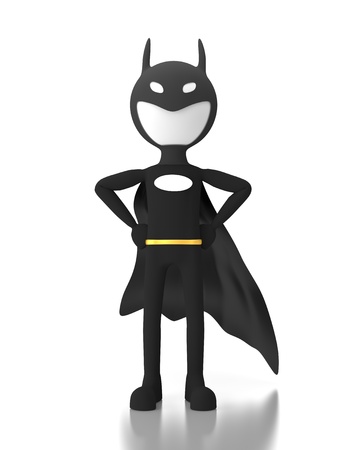 3d person in a superhero costume similar to batman, with a blank space for a symbol.の写真素材