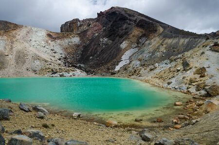 Emerald Lakes, Tongariro National Park, New Zealandの写真素材