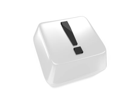 Exclamation mark in black on white computer key  Isolated background の写真素材