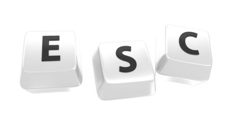 ESC written in black on white computer keys  3d illustration  Isolated background の写真素材