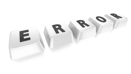 ERROR written in black on white computer keys  3d illustration  Isolated background の写真素材