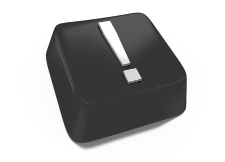 Exclamation mark in white on black computer key  3d illustration  Isolated background の写真素材