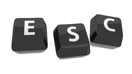 ESC written in white on black computer keys  3d illustration  Isolated background の写真素材