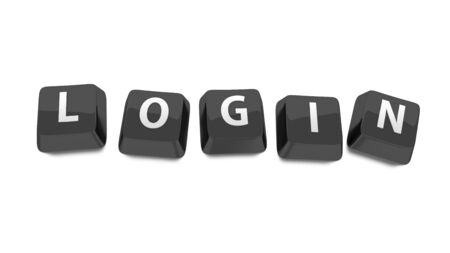 LOGIN written in white on black computer keys  3d illustration  Isolated background の写真素材