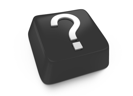 Question mark in white on black computer key  3d illustration  Isolated background の写真素材